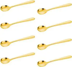 Small Spoons for Spice Jars 8 PCS 3.5 Inch Mini Spoons Gold Stainless Steel Sugar Spoons for Spices, Salt, Sugar, Pepper, Honey Small Spoons for Spice Jars 8 PCS 3.5 Inch Mini Spoons Gold Stainless Steel Sugar Spoons for Spices, Salt, Sugar, Pepper, Honey