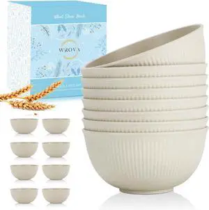 Wrova Wheat Straw Cereal Bowls Set, Soup Bowls Microwave Safe for Kid 26 OZ | Unbreakable Bowls for Kitchen, Plastic Bowls Reusable, Dishwasher Safe Bowls for Soup, Salad, Snack, Set of 8, Beige Wrova Wheat Straw Cereal Bowls Set, Soup Bowls Microwave Safe for Kid 26 OZ | Unbreakable Bowls for Kitchen, Plastic Bowls Reusable, Dishwasher Safe Bowls for Soup, Salad, Snack, Set of 8, Beige