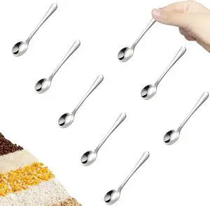 8 PCS 2.8" Tiny Stainless Steel Spoons for Spices Jars, Mini Size Cute Small Stainless Steel Condiment Spoons for Spices Salt Sugar Pepper Honey Fun Little Scoops 8 PCS 2.8" Tiny Stainless Steel Spoons for Spices Jars, Mini Size Cute Small Stainless Steel Condiment Spoons for Spices Salt Sugar Pepper Honey Fun Little Scoops