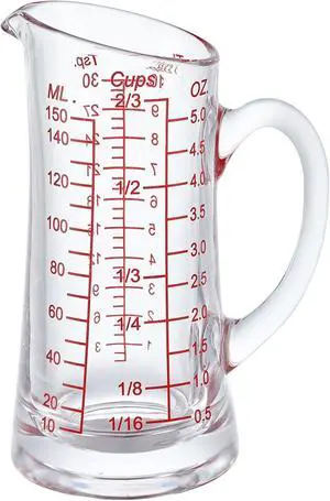 Ackers Glass Measuring Cup 5 Oz/150ml Shot Glass Measuring Cup with V-Spout,Insulated handle Ackers Glass Measuring Cup 5 Oz/150ml Shot Glass Measuring Cup with V-Spout,Insulated handle