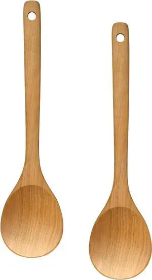 LorisArm Wooden Cooking Spoon 2PC, Large 12" Solid Wood Serving Spoons Set for Mixing Stirring, Maple Wood Nonstick Kitchen Utensils Tableware Ladle Scoop. LorisArm Wooden Cooking Spoon 2PC, Large 12" Solid Wood Serving Spoons Set for Mixing Stirring, Maple Wood Nonstick Kitchen Utensils Tableware Ladle Scoop.