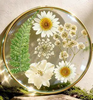 Oqplog Resin Drink Coaster for Desk Coffee Table-White Cute Dried Flowers Cup Coaster for Work Office Home Outdoor Decor Gifts for Girls Women,1 Pcs Oqplog Resin Drink Coaster for Desk Coffee Table-White Cute Dried Flowers Cup Coaster for Work Office Home Outdoor Decor Gifts for Girls Women,1 Pcs