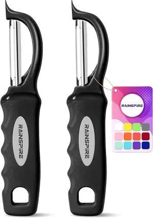 Swivel Vegetable Peeler Soft Comfort Handle Sturdy Long-Lasting 2Pcs Black | Dishwasher Safe Gift for Cooks Potato Peeler for Kitchen Carrot Peeler Fruit Veggie Peeler Sharp Stainless Steel Blades Swivel Vegetable Peeler Soft Comfort Handle Sturdy Long-Lasting 2Pcs Black | Dishwasher Safe Gift for Cooks Potato Peeler for Kitchen Carrot Peeler Fruit Veggie Peeler Sharp Stainless Steel Blades
