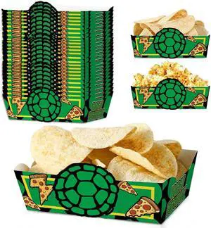24pcs Turtle Themed Green Paper Food Trays for Party Supplies Kids Birthday Party Decorations 24pcs Turtle Themed Green Paper Food Trays for Party Supplies Kids Birthday Party Decorations