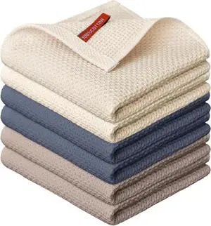 Artoid Mode 100% Cotton Beige Brown Dark Grey Waffle Weave Kitchen Dish Cloths, 12x12 Inch Ultra Soft Absorbent Quick Drying Kitchen Dish Towels Set of 6, Multicolor Artoid Mode 100% Cotton Beige Brown Dark Grey Waffle Weave Kitchen Dish Cloths, 12x12 Inch Ultra Soft Absorbent Quick Drying Kitchen Dish Towels Set of 6, Multicolor