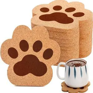 Tlence 12 Pack Cork Coasters for Drinks, 4.7" Absorbent Cup Mat Set, Heat Resistant Kitchen Coasters, Reusable Cat Paw Shape Table Protection Trivet for Glasses Mugs, Room Decor, Housewarming Gifts Tlence 12 Pack Cork Coasters for Drinks, 4.7" Absorbent Cup Mat Set, Heat Resistant Kitchen Coasters, Reusable Cat Paw Shape Table Protection Trivet for Glasses Mugs, Room Decor, Housewarming Gifts