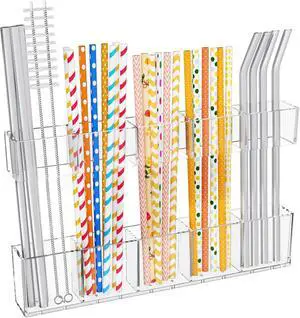 Mpotmiy 9.5" Large Acrylic Straw Holder for Cabinet Door, Straw Organizer | Transparent organizer with ultra-sticky adhesive, drainage holes and adjustable height for utensils and tumbler accessories. Mpotmiy 9.5" Large Acrylic Straw Holder for Cabinet Door, Straw Organizer | Transparent organizer with ultra-sticky adhesive, drainage holes and adjustable height for utensils and tumbler accessories.