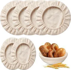 Koackl 6Pack Bread Proofing Liners 9"/10" Cotton Banneton Sourdough Cover | Reusable Cotton Liners for 9" Round & 10" Oval Banneton Baskets; Breathable, Machine Washable; Perfect for Sourdough Baking Koackl 6Pack Bread Proofing Liners 9"/10" Cotton Banneton Sourdough Cover | Reusable Cotton Liners for 9" Round & 10" Oval Banneton Baskets; Breathable, Machine Washable; Perfect for Sourdough Baking