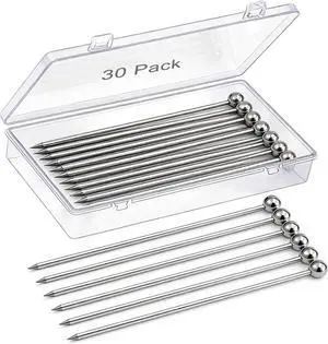 30 Pcs Metal Cocktail Picks, AIMEIKI Stainless Steel Cocktail Skewer Reusable Martini Olive Picks Garnish Toothpick for Drinks Appetizers Fruit BBQ Snacks with Box, 4.3 inch 30 Pcs Metal Cocktail Picks, AIMEIKI Stainless Steel Cocktail Skewer Reusable Martini Olive Picks Garnish Toothpick for Drinks Appetizers Fruit BBQ Snacks with Box, 4.3 inch