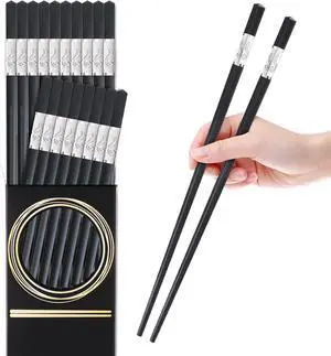 GLAMFIELDS Fiberglass Chopsticks, 10 Pairs, 9.5", Silver | Reusable; Dishwasher safe; Non-slip grip; Fiberglass material; Durable and lightweight; Perfect for everyday use GLAMFIELDS Fiberglass Chopsticks, 10 Pairs, 9.5", Silver | Reusable; Dishwasher safe; Non-slip grip; Fiberglass material; Durable and lightweight; Perfect for everyday use