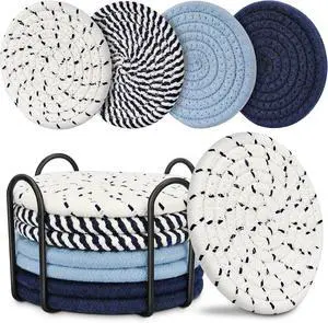 Blue Coaster, Drink Coasters, 8 PackCup Coasters, Kitchen Table Decor, Table Decor for Living Room, Bar Accessories for The Home Bar Set, Coaster Set for Wooden Tabletop Protection Table Blue Coaster, Drink Coasters, 8 PackCup Coasters, Kitchen Table Decor, Table Decor for Living Room, Bar Accessories for The Home Bar Set, Coaster Set for Wooden Tabletop Protection Table