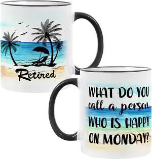 Fatbaby Funny Retirement Gifts For Women Men,What Do You Call A Person Who is Happy On Monday Retired Coffee Mug for Coworker Friends Farewell Gifts Idea 11OZ Fatbaby Funny Retirement Gifts For Women Men,What Do You Call A Person Who is Happy On Monday Retired Coffee Mug for Coworker Friends Farewell Gifts Idea 11OZ