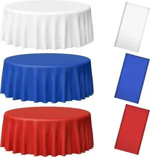 3 Pack 4th of July Plastic Tablecloth, Red White and Blue Patriotic Disposable Tablecloth, Round Table Cover for Independence Day Memorial Day Veterans Day 250 Anniversary USA Decorations, 84 Inch 3 Pack 4th of July Plastic Tablecloth, Red White and Blue Patriotic Disposable Tablecloth, Round Table Cover for Independence Day Memorial Day Veterans Day 250 Anniversary USA Decorations, 84 Inch