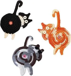 Cat Gifts for Cat Lovers 3PCS Cat Coaster Woven Creative Cat Coaster Cat Gifts for Cat Lovers 3PCS Cat Coaster Woven Creative Cat Coaster