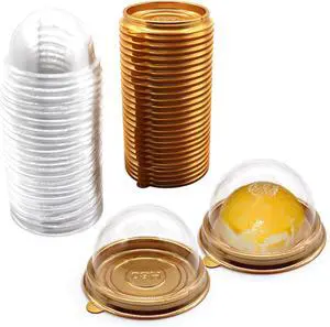 Mini Cupcake Container,50 PC Desk Pet Containers Golden | Mooncake Boxes Muffin Pod Dome Desk Pet Holders Individual Cupcake Containers Plastic Disposable Mini Cupcake Container,50 PC Desk Pet Containers Golden | Mooncake Boxes Muffin Pod Dome Desk Pet Holders Individual Cupcake Containers Plastic Disposable