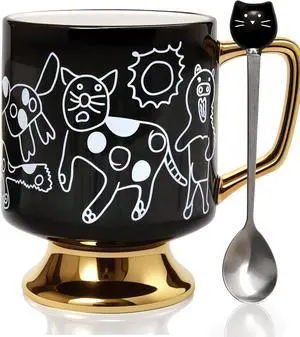 Christmas Mugs Whimsical Animal Ceramic fun Coffee Mug 14oz Childlike Hand-Drawn Cat, Dog & Bear Design Cute gothic Coffee Cup Gift for Women, Girls, Kids (Black) Christmas Mugs Whimsical Animal Ceramic fun Coffee Mug 14oz Childlike Hand-Drawn Cat, Dog & Bear Design Cute gothic Coffee Cup Gift for Women, Girls, Kids (Black)