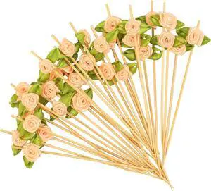 100pcs Pink Rose Flower Cocktail Picks 4.7 Inch, Valentine Decorations Toothpicks for Appetizers Bamboo Fruit Skewers Food Picks for Wedding Valentine Holiday Party Decoration (Pink) 100pcs Pink Rose Flower Cocktail Picks 4.7 Inch, Valentine Decorations Toothpicks for Appetizers Bamboo Fruit Skewers Food Picks for Wedding Valentine Holiday Party Decoration (Pink)