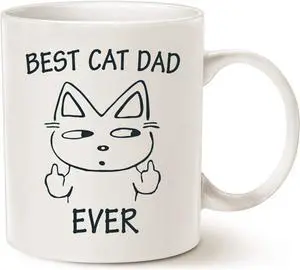 MAUAG Best Cat Dad Ever 11 Oz Ceramic Letter Print Modern Casual Funny Cat Lovers Coffee Mug MAUAG Best Cat Dad Ever 11 Oz Ceramic Letter Print Modern Casual Funny Cat Lovers Coffee Mug