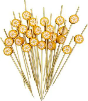 100 PCS Orange Shape Bamboo Cocktail Picks, 4.7 inch Long Bamboo Skewers | Toothpicks for Appetizers, Cocktail Sticks Appetizer Skewers for Fruits Drinks Desserts Party Food Decoration 100 PCS Orange Shape Bamboo Cocktail Picks, 4.7 inch Long Bamboo Skewers | Toothpicks for Appetizers, Cocktail Sticks Appetizer Skewers for Fruits Drinks Desserts Party Food Decoration