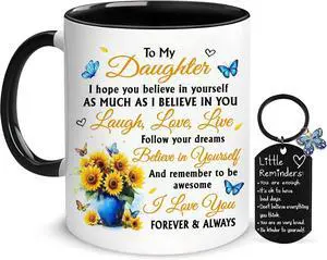 Hyturtle To My Daughter From Mom Gift Set Mug & Keychain Combo For Birthday, Mother's Day, or Christmas Daughter Cups From Mom - Meaningful Keepsake of Love Hyturtle To My Daughter From Mom Gift Set Mug & Keychain Combo For Birthday, Mother's Day, or Christmas Daughter Cups From Mom - Meaningful Keepsake of Love