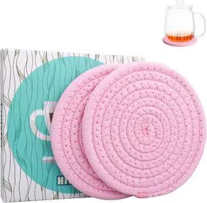 4.8" Sakura Pink Cotton Coasters for Drinks Set of 2 - Soft Absorbent Fabric Drink Pads for Coffee Cups, Boho Pastel Mug Mats for Desk, Nightstand, Dorm & Home Decor Minimalist & Gift-Ready 4.8" Sakura Pink Cotton Coasters for Drinks Set of 2 - Soft Absorbent Fabric Drink Pads for Coffee Cups, Boho Pastel Mug Mats for Desk, Nightstand, Dorm & Home Decor Minimalist & Gift-Ready