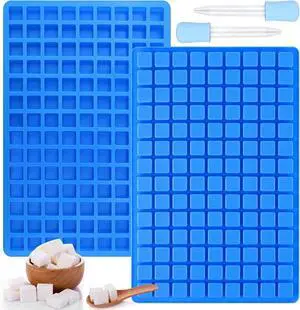 Sakolla 2 Pack Square Silicone Candy Molds, Nonstick 126 Cavity Mini Silicone Molds for Chocolate, Hard Candy, Gummy, Ice Cubes, Ganache (Blue) Sakolla 2 Pack Square Silicone Candy Molds, Nonstick 126 Cavity Mini Silicone Molds for Chocolate, Hard Candy, Gummy, Ice Cubes, Ganache (Blue)