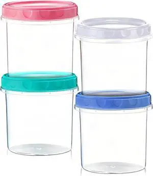 4-Pack 16oz (500ml) Ice Cream Containers | Food Storage with Leak-Proof Twist Lids 4-Pack 16oz (500ml) Ice Cream Containers | Food Storage with Leak-Proof Twist Lids