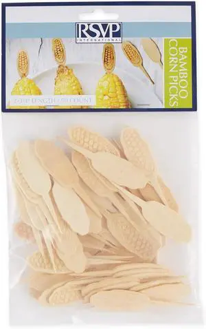 RSVP International Corn On the Cob Holders/Appetizer Picks Set Protect Hands from Heat & Mess, Disposable, 50-Count, Bamboo RSVP International Corn On the Cob Holders/Appetizer Picks Set Protect Hands from Heat & Mess, Disposable, 50-Count, Bamboo
