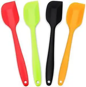 4-Piece Silicone Spatula Set with Stainless Steel Core, Multicolor | Heat-resistant Rubber Spatulas for Nonstick Cookware, Mixing, Scraping and Baking, BPA-free Silicone, Dishwasher Safe 4-Piece Silicone Spatula Set with Stainless Steel Core, Multicolor | Heat-resistant Rubber Spatulas for Nonstick Cookware, Mixing, Scraping and Baking, BPA-free Silicone, Dishwasher Safe