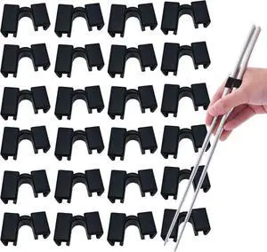 24 Pieces Reusable Kid Training Chopstick Helper for Kids Adults Beginner Learner or Trainers, Plastic Practice Chop Stick Pack, Hinges Connector for Practice Chopstick (Black 24pcs) 24 Pieces Reusable Kid Training Chopstick Helper for Kids Adults Beginner Learner or Trainers, Plastic Practice Chop Stick Pack, Hinges Connector for Practice Chopstick (Black 24pcs)