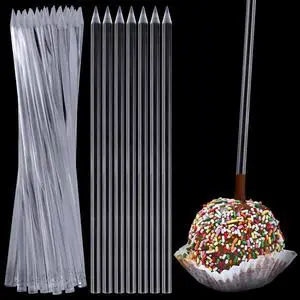 HANSGO 28PCS Acrylic Cake Pop Sticks, 6 Inch Crystal Clear Sticks for Cake Toppers, Lollipops, Candy Apples, Dessert, Sturdy and Reusable, Safe Tips, Elegant Party Supplies- 0.2 Inch Diameter HANSGO 28PCS Acrylic Cake Pop Sticks, 6 Inch Crystal Clear Sticks for Cake Toppers, Lollipops, Candy Apples, Dessert, Sturdy and Reusable, Safe Tips, Elegant Party Supplies- 0.2 Inch Diameter