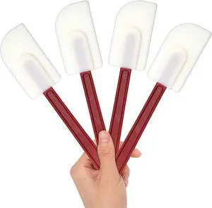4 PCS Heat Resistant Silicone Spatulas, 10-Inch Silicone Scraper Spatula | Commercial Grade Flexible Rubber Spatula Set for Kitchen Cook Baking Mixing Utensil Dishwasher 4 PCS Heat Resistant Silicone Spatulas, 10-Inch Silicone Scraper Spatula | Commercial Grade Flexible Rubber Spatula Set for Kitchen Cook Baking Mixing Utensil Dishwasher