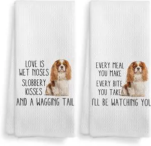 Cavalier King Charles Spaniel Towel, Dog Kitchen Towels, Cavalier King Charles Spaniel Dog Kitchen Towels and Dishcloths Set of 2, Cavalier King Charles Spaniel Gifts, Dog Decor, 16×24 Inches Cavalier King Charles Spaniel Towel, Dog Kitchen Towels, Cavalier King Charles Spaniel Dog Kitchen Towels and Dishcloths Set of 2, Cavalier King Charles Spaniel Gifts, Dog Decor, 16×24 Inches