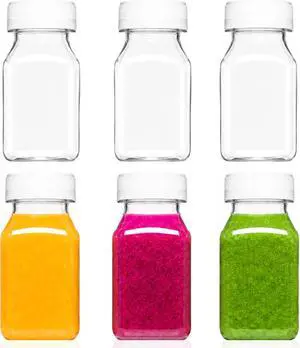 Norcalway 4 Oz Small Plastic Bottles with Black Caps for Liquids - Ginger Shot Lids, Wellness Juice Freezer Safe, Leak Proof, Food Grade 4 Oz 6 Pack, white Norcalway 4 Oz Small Plastic Bottles with Black Caps for Liquids - Ginger Shot Lids, Wellness Juice Freezer Safe, Leak Proof, Food Grade 4 Oz 6 Pack, white