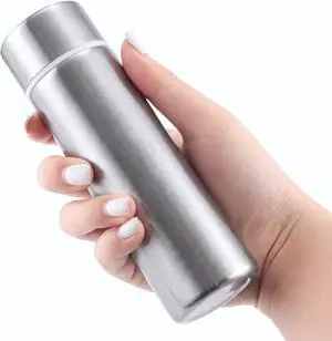 Vesici 1 Pack 4.4oz Mini Insulated Water Bottle, Silver | Stainless Steel Small Water Bottle for Purse, Leakproof Pocket Size Reusable Flask for Kids Lunch Box, Coffee Travel & Gym Vesici 1 Pack 4.4oz Mini Insulated Water Bottle, Silver | Stainless Steel Small Water Bottle for Purse, Leakproof Pocket Size Reusable Flask for Kids Lunch Box, Coffee Travel & Gym