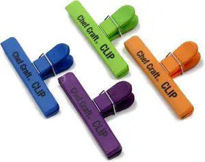 Chef Craft Vibrant Plastic 4 Piece Large Bag Clip Set, 4-Pack, Green/Blue/Orange/Purple Chef Craft Vibrant Plastic 4 Piece Large Bag Clip Set, 4-Pack, Green/Blue/Orange/Purple