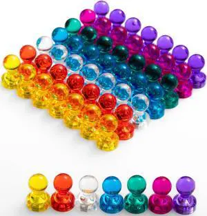 56 Colorful Magnets for Whiteboard | 7 Assorted Color Strong Push Pin Magnets | Perfect Magnetic Push Pins to use as Refrigerator Magnets, Whiteboard Magnet, Classroom Magnet 56 Colorful Magnets for Whiteboard | 7 Assorted Color Strong Push Pin Magnets | Perfect Magnetic Push Pins to use as Refrigerator Magnets, Whiteboard Magnet, Classroom Magnet