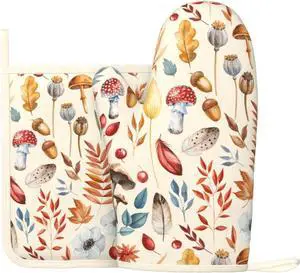 Fall Silicone Oven Mitts Pan Mats Set of 2, Heat Resistant Gloves Potholder with Non-Slip Grips Hanging Loops Pot Holder, Spring Summer for Chef Cooking, Baking, Grilling, BBQ Fall Silicone Oven Mitts Pan Mats Set of 2, Heat Resistant Gloves Potholder with Non-Slip Grips Hanging Loops Pot Holder, Spring Summer for Chef Cooking, Baking, Grilling, BBQ