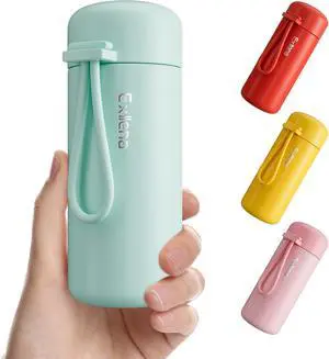 Exllena Mini Water Bottle 5oz, This is A EXTRA MINI Flask! Small Insulated Water Bottle for Hot&Cold Drinks, Water Bottle Purse with Carry Handle - 100% Leakproof Perfect for Travel...(Mint) Exllena Mini Water Bottle 5oz, This is A EXTRA MINI Flask! Small Insulated Water Bottle for Hot&Cold Drinks, Water Bottle Purse with Carry Handle - 100% Leakproof Perfect for Travel...(Mint)