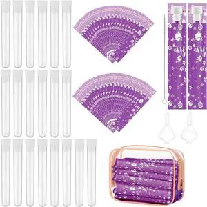 64 Pcs Tampon Flasks Set Includes 20 Reusable Plastic Flasks, 40 Self Adhesive Wrappers, 2 Funnels, Clear Storage Bag, Clean Brush, Tube Flasks for Cruise Event, Concert, Outdoor Sports (Purple) 64 Pcs Tampon Flasks Set Includes 20 Reusable Plastic Flasks, 40 Self Adhesive Wrappers, 2 Funnels, Clear Storage Bag, Clean Brush, Tube Flasks for Cruise Event, Concert, Outdoor Sports (Purple)