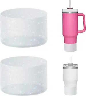 WUQID 2 Pack Bling Silicone Boot Compatible with Stanley Quencher Adventure 40oz & Stanley IceFlow 20oz 30oz, Reduces Dents Protective Silicone Water Bottle Bottom Cover Sleeve WUQID 2 Pack Bling Silicone Boot Compatible with Stanley Quencher Adventure 40oz & Stanley IceFlow 20oz 30oz, Reduces Dents Protective Silicone Water Bottle Bottom Cover Sleeve