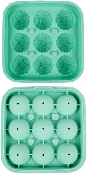 Soccer Ice Cube Tray - 9 Cavity 3D Football Silicone Ice Mold for Drinks, BPA-Free Food Grade Silicone, Easy Release Ice Cube Maker for Whiskey, Cocktails, Party, World Cup Gift (Green) Soccer Ice Cube Tray - 9 Cavity 3D Football Silicone Ice Mold for Drinks, BPA-Free Food Grade Silicone, Easy Release Ice Cube Maker for Whiskey, Cocktails, Party, World Cup Gift (Green)