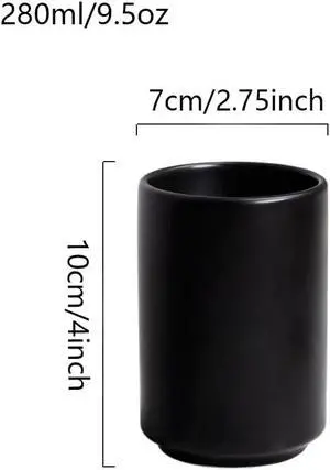 Japanese Simple Black and White Style, handleless Ceramic Mug, Tea Cup, Toothbrush Holder, Coffee Cups (Black) Japanese Simple Black and White Style, handleless Ceramic Mug, Tea Cup, Toothbrush Holder, Coffee Cups (Black)