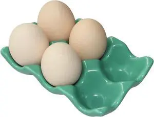 Ceramic Egg Holder 6 Cups Egg Tray Container for Fridge & Countertop | Green, Polished Surface, with Non-Slip Base | Porcelain Holder for Half Dozen Eggs for Refrigerator Ceramic Egg Holder 6 Cups Egg Tray Container for Fridge & Countertop | Green, Polished Surface, with Non-Slip Base | Porcelain Holder for Half Dozen Eggs for Refrigerator