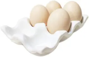 Ceramic Egg Holder 6 Cups Egg Tray Container for Fridge & Countertop | White, Polished Surface, with Non-Slip Base | Porcelain Holder for Half Dozen Eggs for Refrigerator Ceramic Egg Holder 6 Cups Egg Tray Container for Fridge & Countertop | White, Polished Surface, with Non-Slip Base | Porcelain Holder for Half Dozen Eggs for Refrigerator