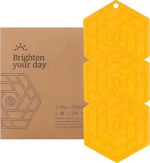 Heat Resistant Silicone Trivet Mats - Non-Slip Hot Pads for Kitchen Countertops, Multipurpose Pot Holders, Food Grade & BPA Free - Set of 3, Durable and Easy to Clean (Yellow Mango) Heat Resistant Silicone Trivet Mats - Non-Slip Hot Pads for Kitchen Countertops, Multipurpose Pot Holders, Food Grade & BPA Free - Set of 3, Durable and Easy to Clean (Yellow Mango)