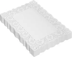 50 Pcs Rectangle Paper Doilies, 9.8 x 13.7 Inch White Lace Disposable Paper Placemats Doilies for Wedding Birthday Cakes, Dessert Trays, Table Furniture, Party Tableware Food Decoration 50 Pcs Rectangle Paper Doilies, 9.8 x 13.7 Inch White Lace Disposable Paper Placemats Doilies for Wedding Birthday Cakes, Dessert Trays, Table Furniture, Party Tableware Food Decoration