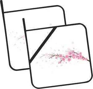 Cherry Blossom Pot Holders Set of 2 Heat Resistant & Non Slip Potholders, Japanede Sakura Oven Hot Pads for Kitchen Cooking Baking Barbecue Cherry Blossom Pot Holders Set of 2 Heat Resistant & Non Slip Potholders, Japanede Sakura Oven Hot Pads for Kitchen Cooking Baking Barbecue