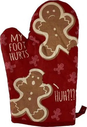 My Foot Hurts Funny Christmas Gingerbread Cute Holiday Oven Mitt | Funny Graphic Kitchenwear, Christmas , Cool Food, Heat Protection, Novelty Cookware My Foot Hurts Funny Christmas Gingerbread Cute Holiday Oven Mitt | Funny Graphic Kitchenwear, Christmas , Cool Food, Heat Protection, Novelty Cookware