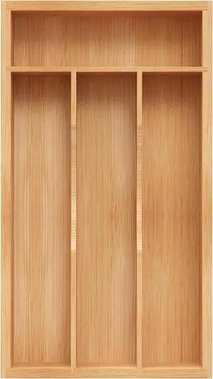 Small Silverware Organizer, Bamboo Kitchen Drawer Organizer, Utensil Holder, Cutlery Tray & Spoon Flatware Storage with Grooved Drawer Dividers (6.7''W x 12''D) Small Silverware Organizer, Bamboo Kitchen Drawer Organizer, Utensil Holder, Cutlery Tray & Spoon Flatware Storage with Grooved Drawer Dividers (6.7''W x 12''D)